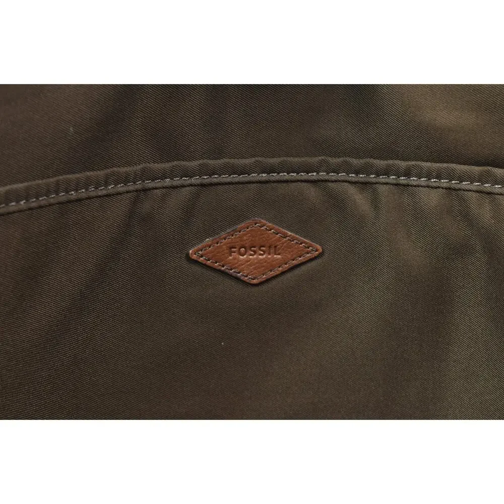 Fossil Evans Workbag Brown Leather Shoulder Strap Adjustable Commuter Travel